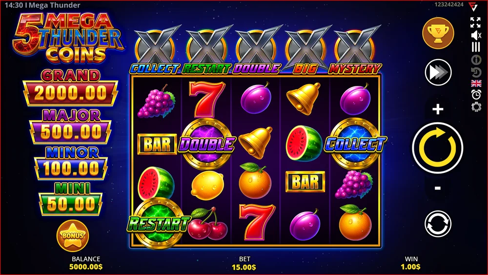 My Session, Spin by Spin — 5 Mega Thunder Coins screenshot 1 of 3